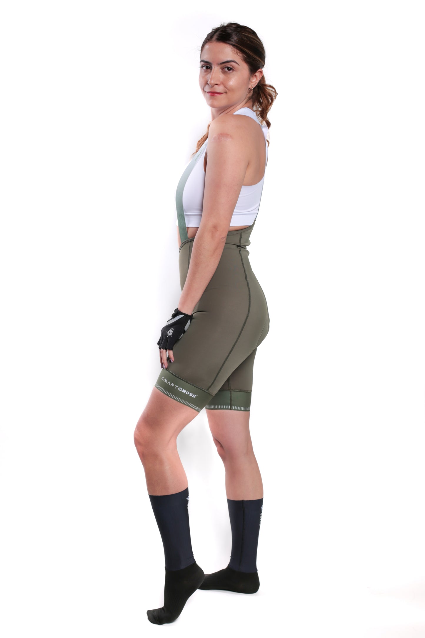 Pantaloneta Road machine Femenina Verde