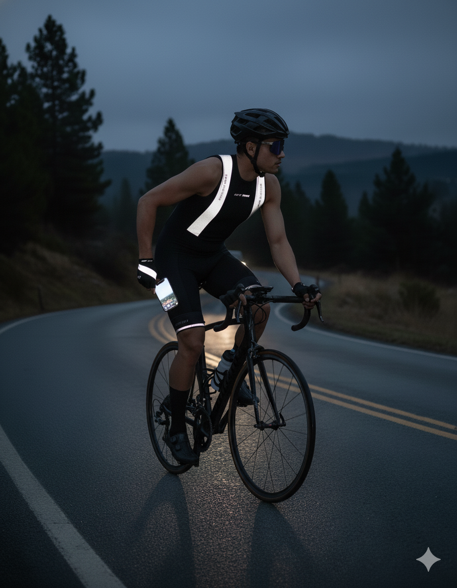 Pantaloneta Road machine-Masculina Negra