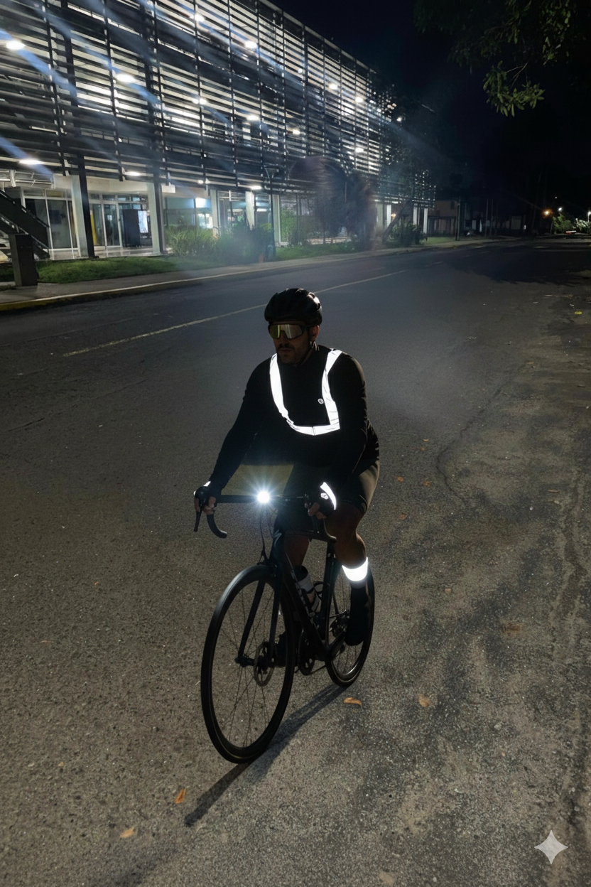 Bandas elásticas alta visibilidad 350 lúmenes cubre pecho, brazos y tobillos unisex