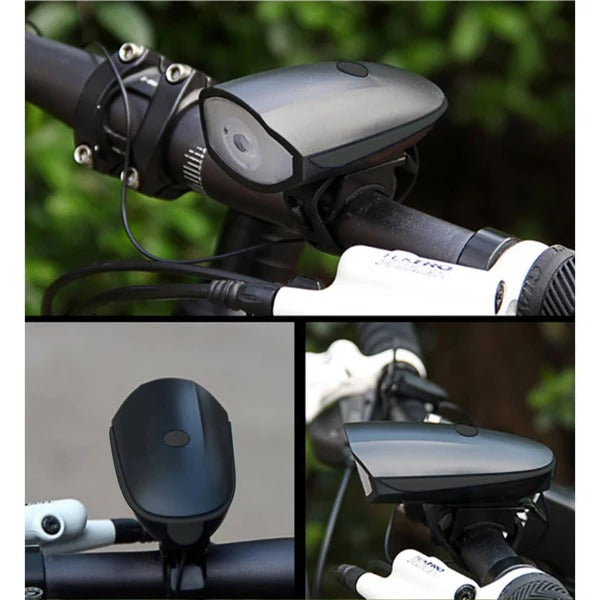 Luz blanca recargable USB para bicicleta 250 Lúmenes con pito