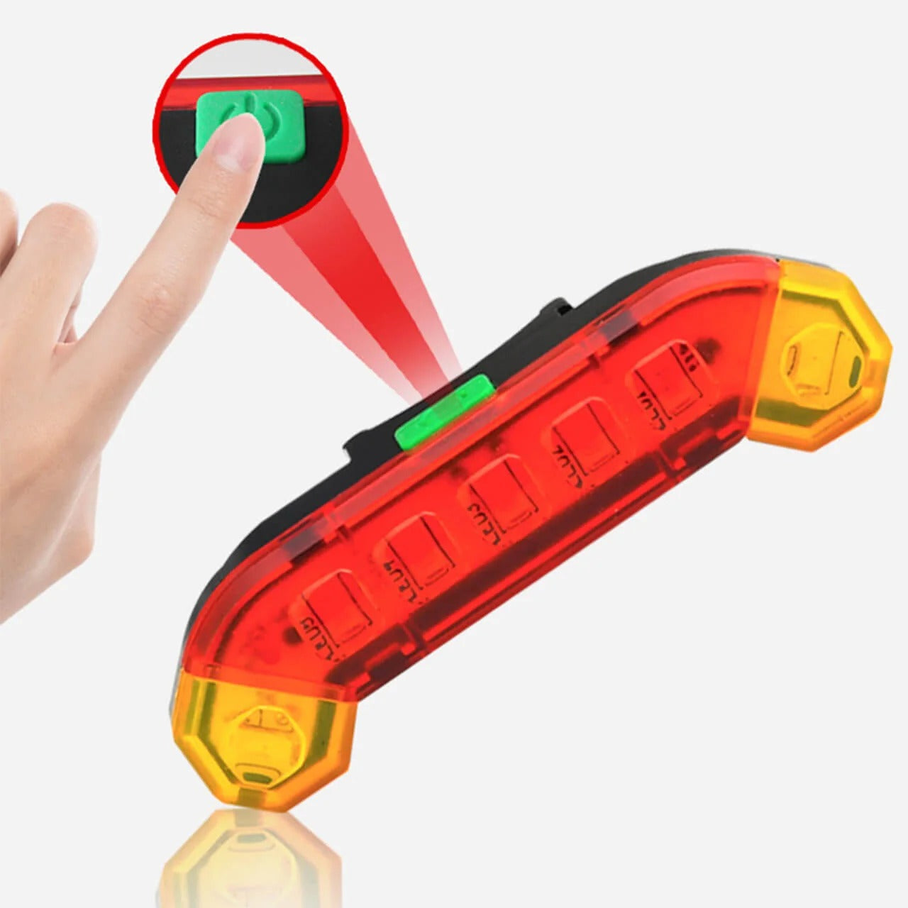 Luz Roja recargable USB para bicicleta 400 Lúmenes