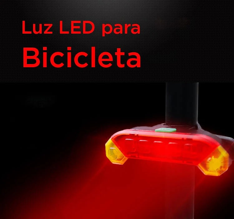 Luz Roja recargable USB para bicicleta 400 Lúmenes